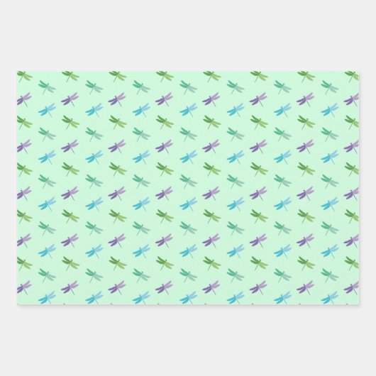 Dragonfly Wrapping Paper Flat Sheet Set van 3 (Voorkant 2)