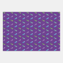 Dragonfly Wrapping Paper Flat Sheet Set van 3