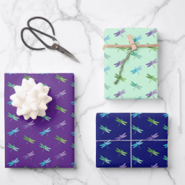 Dragonfly Wrapping Paper Flat Sheet Set van 3
