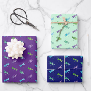 Dragonfly Wrapping Paper Flat Sheet Set van 3
