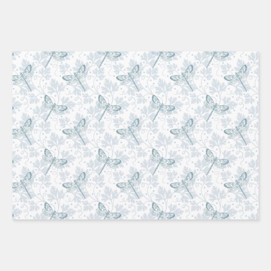 Dragonfly Wrapping Paper Flat Sheet Set van 3 (Voorkant 2)