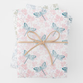 Dragonfly Wrapping Paper Flat Sheet Set van 3 (In situ)