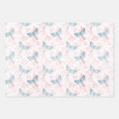 Dragonfly Wrapping Paper Flat Sheet Set van 3 (Voorkant)