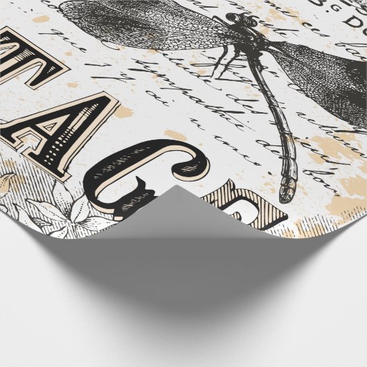 Dragonfly-wrapppapier - Frans  Cadeaupapier (Hoek)