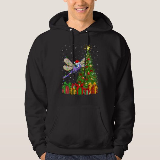 Dragonfly   Xmas Holiday Santa Dragonfly Christmas Hoodie (Voorkant)