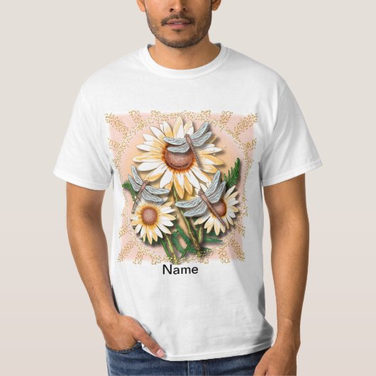 Dragonfly Yellow Daisy T-shirt (Voorkant)