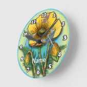 Dragonfly yellow Poppy Ronde Klok (Hoek)