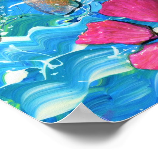 Dragonfly Zee Glass Mix Media Collage Poster (Hoek)