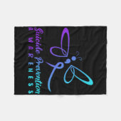 Dragonfly: zelfmoordpreventie Bewustmakingsroze en Fleece Deken (Voorkant (Horizontaal))