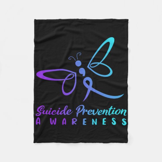Dragonfly: zelfmoordpreventie Bewustmakingsroze en Fleece Deken (Voorkant)