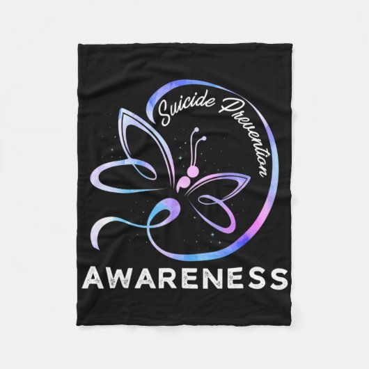 Dragonfly: zelfmoordpreventie Bewustmakingsroze en Fleece Deken (Voorkant)