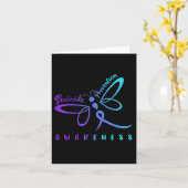Dragonfly: zelfmoordpreventie Bewustmakingsroze en Kaart (Gele Bloem)