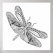 Dragonfly Zendoodle 2 Poster (Voorkant)