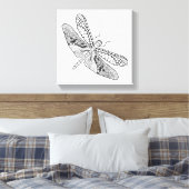 Dragonfly Zendoodle 6 Canvas Afdruk (Insitu (Slaapkamer))