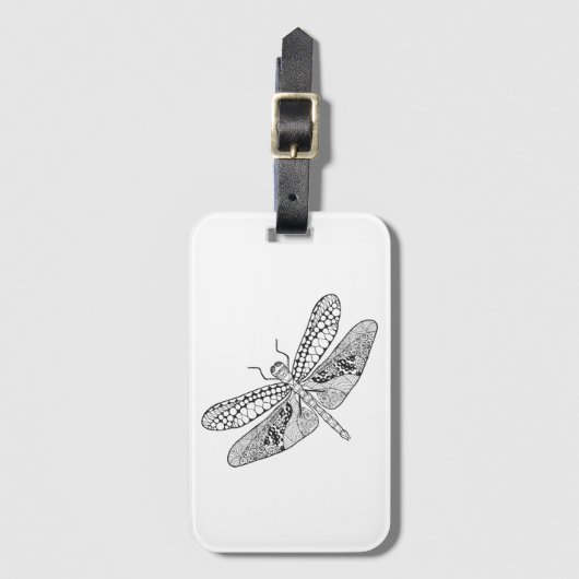 Dragonfly Zendoodle Bagagelabel (Voorkant (verticaal))