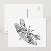 Dragonfly Zendoodle Briefkaart (Voorkant / Achterkant)