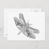 Dragonfly Zendoodle Briefkaart (Voorkant / Achterkant)