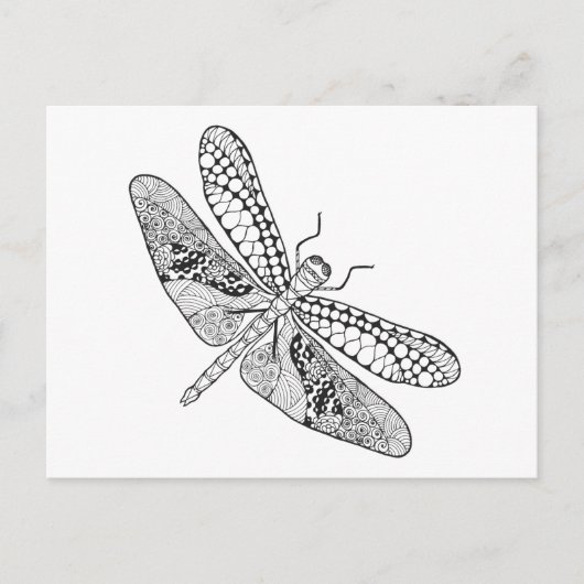 Dragonfly Zendoodle Briefkaart (Voorkant)