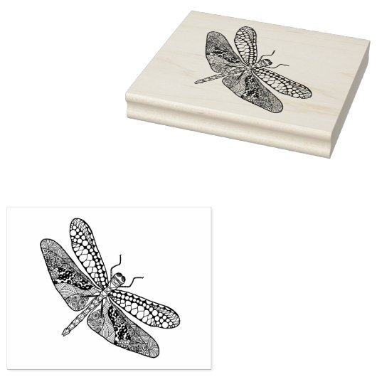 Dragonfly Zendoodle Rubberstempel (Gestempeld)