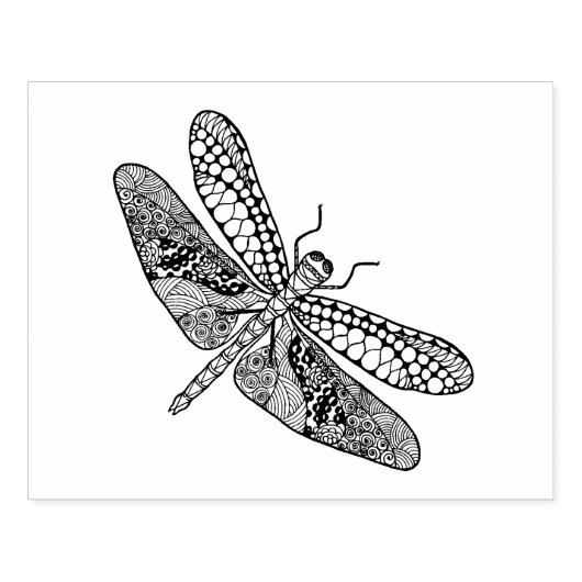 Dragonfly Zendoodle Rubberstempel (Afrduk)