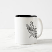 Dragonfly Zendoodle Tweekleurige Koffiemok (Voorkant rechts)