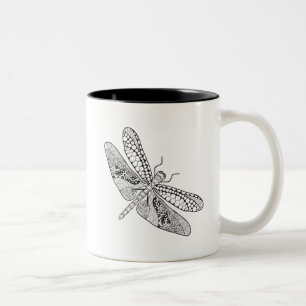 Dragonfly Zendoodle Tweekleurige Koffiemok