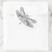 Dragonfly Zendoodle Vierkante Sticker (Tas)