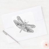 Dragonfly Zendoodle Vierkante Sticker (Envelop)