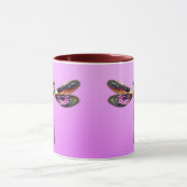 Dragonfly - zilver, goud, paars en zwart mok (Midden)