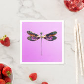 Dragonfly - zilver, goud, paars en zwart servet (Insitu)