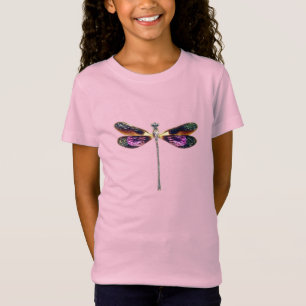 Dragonfly - zilver, goud, paars en zwart t-shirt