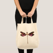 Dragonfly - Zilver, goud, Paars en zwart Tote Bag (Voorkant (product))