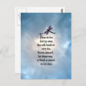 Dragonfly "Zo geliefd" gedicht Briefkaart (Voorkant / Achterkant)