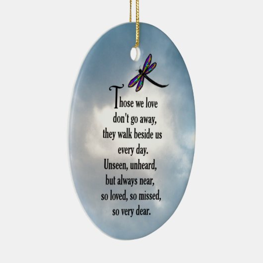 Dragonfly "Zo geliefd" gedicht Keramisch Ornament (Rechts)