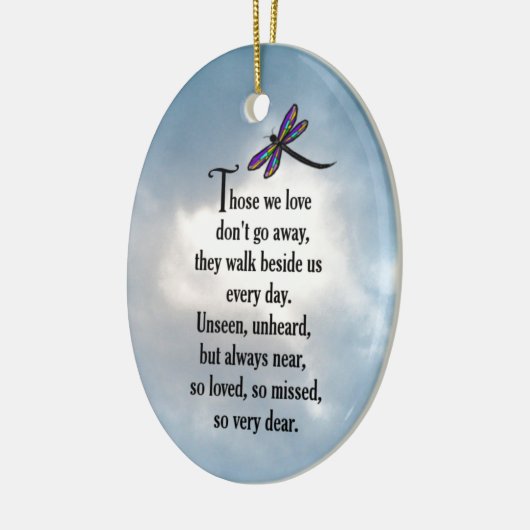 Dragonfly "Zo geliefd" gedicht Keramisch Ornament (Links)