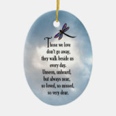 Dragonfly "Zo geliefd" gedicht Keramisch Ornament (Voorkant)