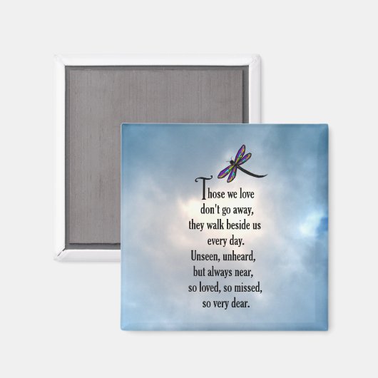 Dragonfly "Zo geliefd" gedicht Magneet (Voorkant / Achterkant)