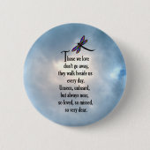 Dragonfly "Zo geliefd" gedicht Ronde Button 5,7 Cm (Voorkant)