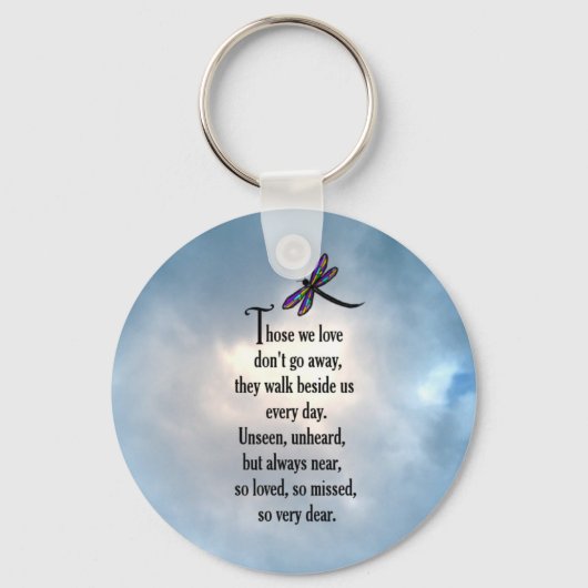 Dragonfly "Zo geliefd" gedicht Sleutelhanger (Voorkant)