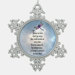 Dragonfly "Zo geliefd" Tin Sneeuwvlok Ornament