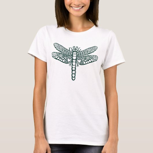 Dragonfly - zwart en wit - Gepersonaliseerd T-shirt (Voorkant)