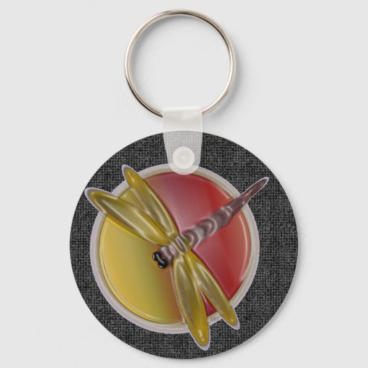Dragonfly (zwart) Sleutelhanger (Voorkant)