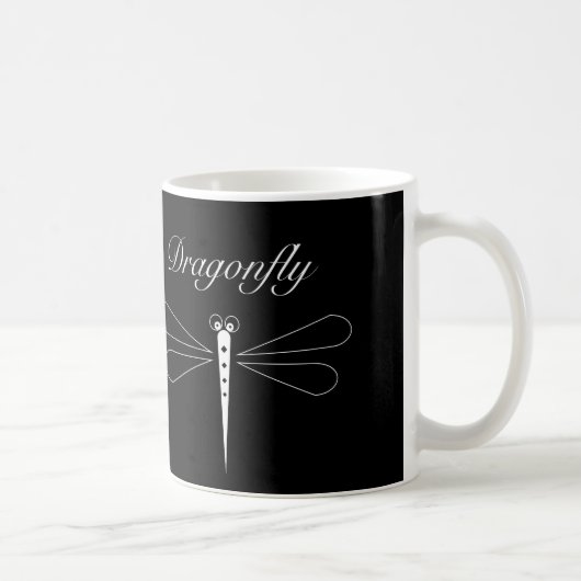 Dragonfly - zwarte 11 oz klassieke witte Mok (Rechts)