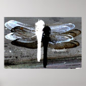 Dragonfly (zwarte en witte doorsnede) poster (Voorkant)
