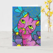 DragonflyCat Kaart (Gele Bloem)