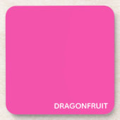 Dragonfruit roze kleurnaam bier onderzetter (Voorkant)