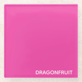 Dragonfruit roze kleurnaam glazen onderzetter
