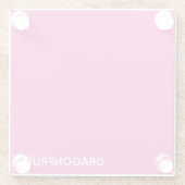 Dragonfruit roze kleurnaam glazen onderzetter (Achterkant)