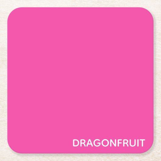 Dragonfruit roze kleurnaam kartonnen onderzetters (Voorkant)