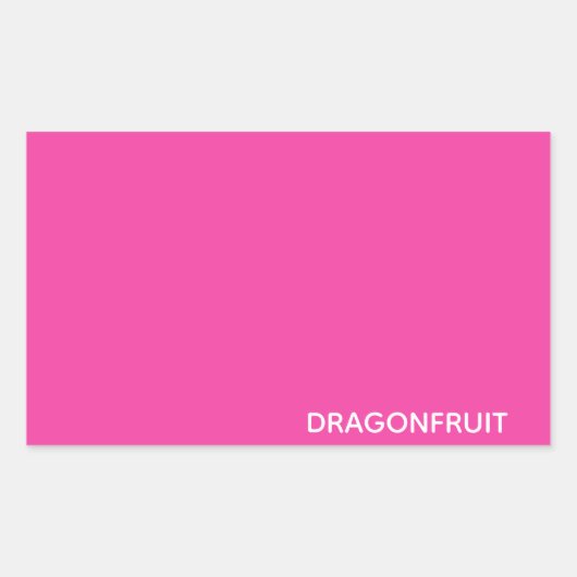 Dragonfruit roze kleurnaam rechthoekige sticker (Voorkant)